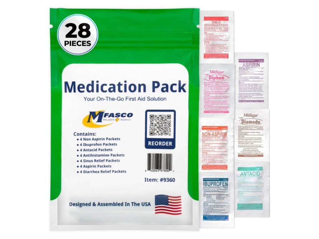 First aid Kit Refill Supplies Medication Pack for Refilling Small Kits or Traveling 