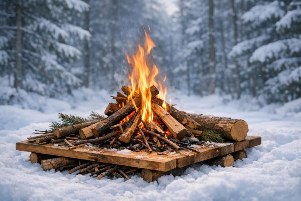 How to Build a Fire in Snowy Conditions