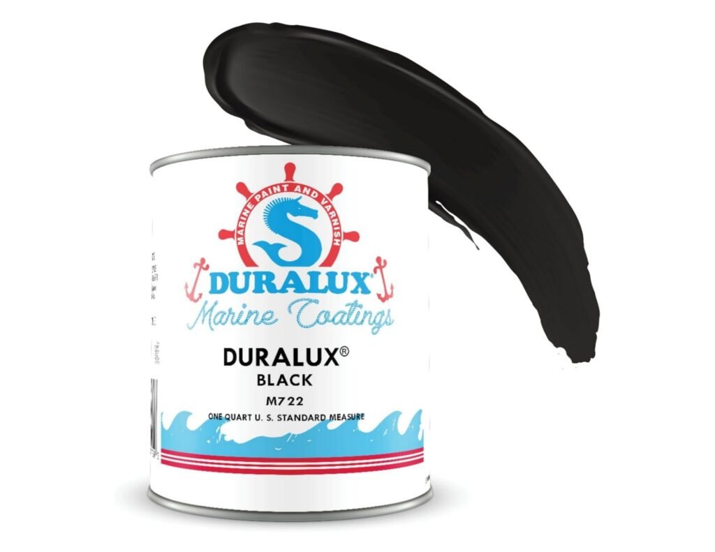 Marine Enamel, Black, 1 Quart, Topside Paint for Boats and Other Onshore or Offshore Marine Maintenance Applications, Adheres to Steel, Metal, Wood, Fiberglass & Aluminum 