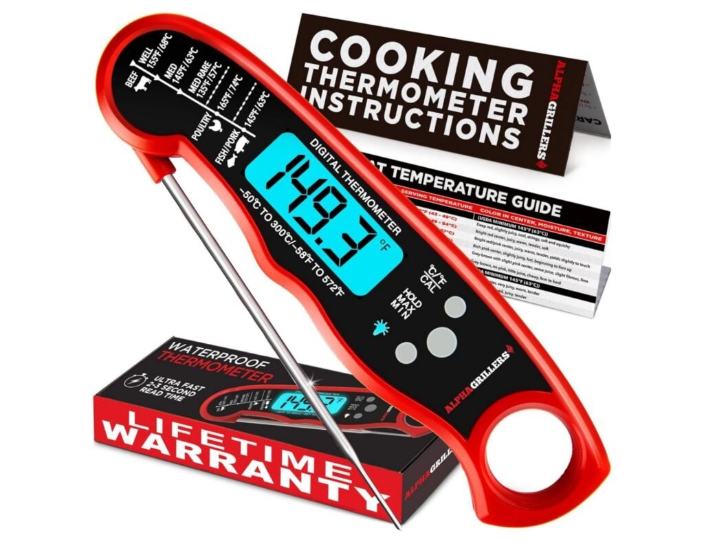 Meat Thermometer Digital – Instant Read Food Thermometer for Cooking & Grilling – Professional Kitchen Gifts for Men, Dad & Mom
