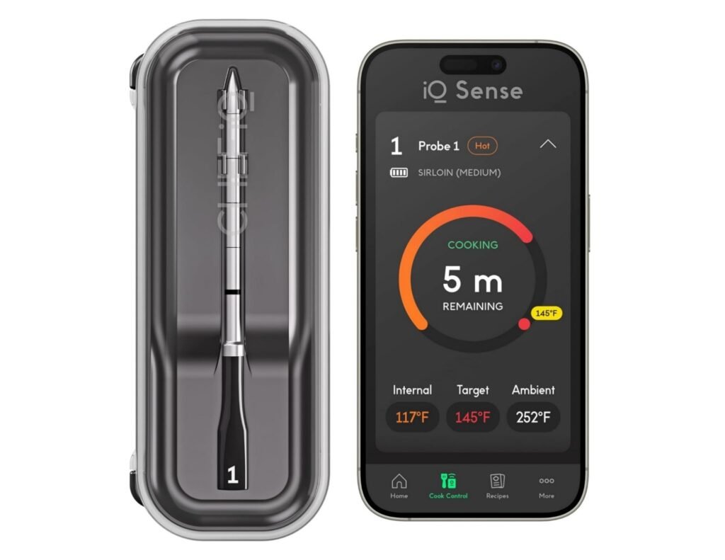 CHEF iQ Sense | Smart Wireless Meat Thermometer | Ultra-Thin Probe | WiFi Unlimited Range | 1000°F Heat Safe | 5 Sensors | BBQ, Grill, Oven, Smoker, Air Fryer | Gen3
